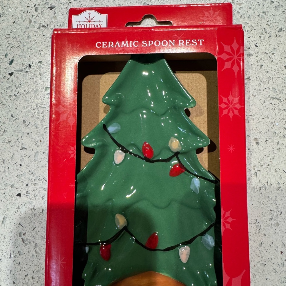 🌲 Christmas Tree Holiday Time Ceramic Spoon Rest
